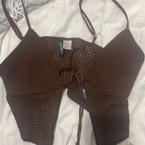 Brown front tie tank